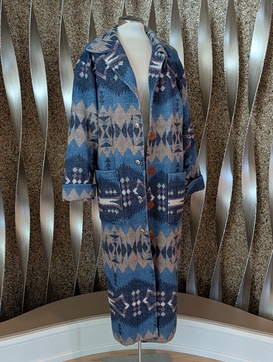 Vintage Jackets & Blazers - vintage TASHA POLIZZI blanket coat western M
